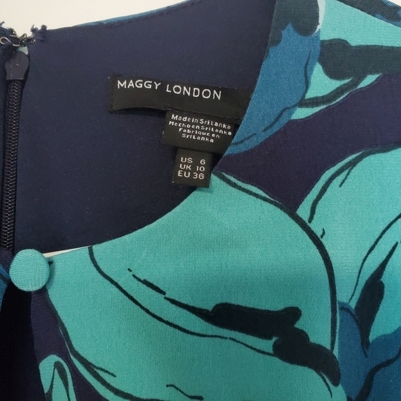 NWT Maggy London Censa blue Floral Dress - Picture 8 of 11